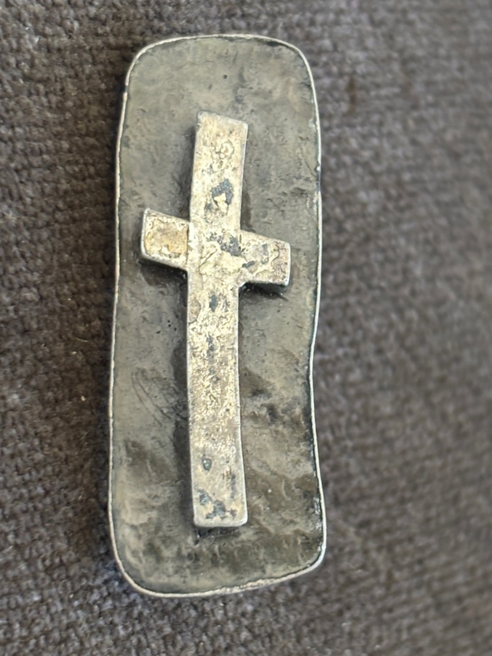 Sterling Silver Cross Pin - Silver Cross Accent Religious
